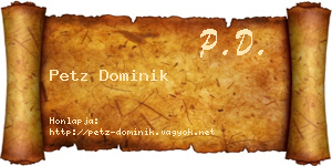 Petz Dominik névjegykártya