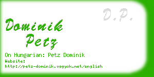 dominik petz business card